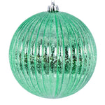 Vickerman N162244 4" Seafoam Shiny Lined Mercury Ball Ornament 6 Per Bag.