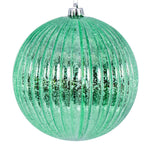 Vickerman N162444 6" Seafoam Shiny Lined Mercury Ball Ornament 4 Per Bag.