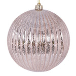 Vickerman N162258 4" Rose Gold Shiny Lined Mercury Ball Ornament 6 Per Bag.