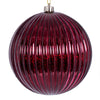 Vickerman N162465 6" Burgundy Shiny Lined Mercury Ball Ornament 4 Per Bag.