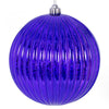 Vickerman N162466 6" Purple Shiny Lined Mercury Ball Ornament 4 Per Bag.