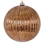Vickerman N162576 8" Mocha Shiny Lined Mercury Ball Ornament.