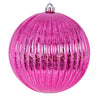 Vickerman N162479 6" Pink Shiny Lined Mercury Ball Ornament 4 Per Bag.