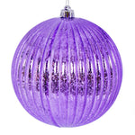 Vickerman N162486 6" Lavender Shiny Lined Mercury Ball Ornament 4 Per Bag.