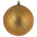 Vickerman N170633D 4" Coppergold Matte Glit Swirl Ball 4/Box