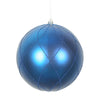 Vickerman N170802D 8" Blue Matte And Glitter Swirl Ball Ornament