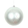Vickerman N170607D 4" Silver Matte And Glitter Swirl Ball Ornament 4 Per Box