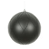 Vickerman N170717D 6" Black Matte And Glitter Swirl Ball Ornament 3 Per Box