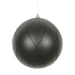 Vickerman N170817D 8" Black Matte And Glitter Swirl Ball Ornament
