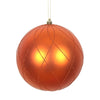 Vickerman N170618D 4" Burnished Orange Matte And Glitter Swirl Ball Ornament 4 Per Box