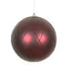 Vickerman N170719D 6" Wine Matte And Glitter Swirl Ball Ornament With Drilled And Wired Caps. Comes 3 Per Box.