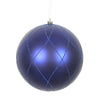 Vickerman N170722D 6" Cobalt Blue Matte And Glitter Swirl Ball Ornament 3 Per Box