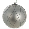 Vickerman N170725D 6" Limestone Matte Glit Swirl Ball 3/Bx