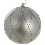 Vickerman N170725D 6" Limestone Matte Glit Swirl Ball 3/Bx