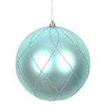 Vickerman N170632D 4" Baby Blue Matte And Glitter Swirl Ball Ornament 4 Per Box