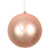 Vickerman N170858D 8" Rose Gold Matte And Glitter Swirl Ball Ornament