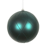 Vickerman N170862D 8" Sea Blue Matte And Glitter Swirl Ball Ornament