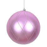 Vickerman N170669D 4" Orchid Matte And Glitter Swirl Ball Ornament With Drilled And Wired Caps. Comes 4/Box.