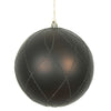 Vickerman N170875D 8" Chocolate Matte And Glitter Swirl Ball Ornament With Drilled And Wired Caps.