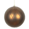 Vickerman N170676D 4" Mocha Matte And Glitter Swirl Ball Ornament 4 Per Box