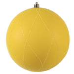 Vickerman N170778D 6" Yellow Matte And Glitter Swirl Ball Ornament 3 Per Box