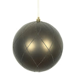 Vickerman N170684D 4" Gunmetal Matte And Glitter Swirl Ball Ornament 4 Per Box