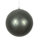 Vickerman N170787D 6" Pewter Matte And Glitter Swirl Ball Ornament 3 Per Box