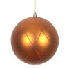 Vickerman N170688D 4" Copper Matte And Glitter Swirl Ball Ornament 4 Per Box