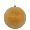 Vickerman N172430D 8" Antique Gold Iced Ball Ornament With Drilled And Wired Caps.