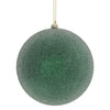Vickerman N172474D 8" Midnight Green Iced Ball Ornament With Drilled And Wired Caps.