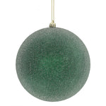 Vickerman N172474D 8" Midnight Green Iced Ball Ornament With Drilled And Wired Caps.