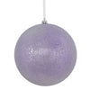 Vickerman N172486D 8" Lavender Iced Ball Ornament With Drilled And Wired Caps.