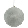 Vickerman N172187D 4" Pewter Iced Ball Ornament With Drilled And Wired Caps. Comes 4 Per Box.
