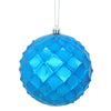 Vickerman N174202D 4.75" Blue Shiny Diamond Bauble Ornament 4 Per Bag