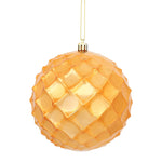 Vickerman N174118D 4" Burnished Orange Shiny Diamond Bauble Christmas Ornament 6 Per Bag