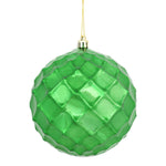 Vickerman N174224D 4.75" Emerald Shiny Diamond Bauble Christmas Ornament Set Of 4