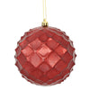 Vickerman N174165D 4" Burgundy Shiny Diamond Bauble Christmas Ornament 6 Per Bag
