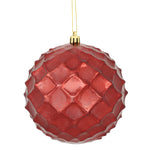 Vickerman N174165D 4" Burgundy Shiny Diamond Bauble Christmas Ornament 6 Per Bag