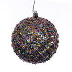 Vickerman N174299Dq 4.75" Multi-Color Sequin Glitter Diamond Bauble Christmas Ornament 4 Pieces/Bag