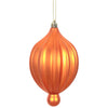 Vickerman N174618D 6.3" X 3.5"  Burnished Orange Matte Lantern Ornament With Drilled And Wired Caps Comes 4/Bag