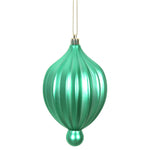 Vickerman N174644D 6.3" X 3.5"  Seafoam Matte Lantern Ornament With Drilled And Wired Caps Comes 4/Bag