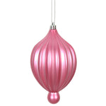 Vickerman N174645D 6.3" X 3.5"  Mauve Matte Lantern Ornament With Drilled And Wired Caps Comes 4/Bag