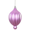 Vickerman N174669D 6.3" X 3.5"  Orchid Matte Lantern Ornament With Drilled And Wired Caps Comes 4/Bag