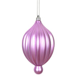 Vickerman N174669D 6.3" X 3.5"  Orchid Matte Lantern Ornament With Drilled And Wired Caps Comes 4/Bag