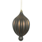 Vickerman N174675D 6.3" X 3.5"  Chocolate Matte Lantern Ornament With Drilled And Wired Caps Comes 4/Bag