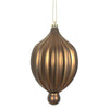 Vickerman N174676D 6.3" X 3.5"  Mocha Matte Lantern Ornament With Drilled And Wired Caps Comes 4/Bag