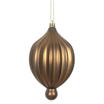 Vickerman N174676D 6.3" X 3.5"  Mocha Matte Lantern Ornament With Drilled And Wired Caps Comes 4/Bag