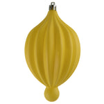 Vickerman N174678D 6.3" X 3.5"  Yellow Matte Lantern Ornament With Drilled And Wired Caps Comes 4/Bag
