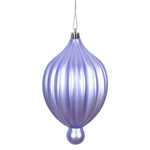 Vickerman N174686D 6.3" X 3.5"  Lavender Matte Lantern Ornament With Drilled And Wired Caps Comes 4/Bag