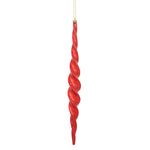 Vickerman N175103D 14.6" Red Shiny Spiral Icicle Christmas Ornament Pack Of 2